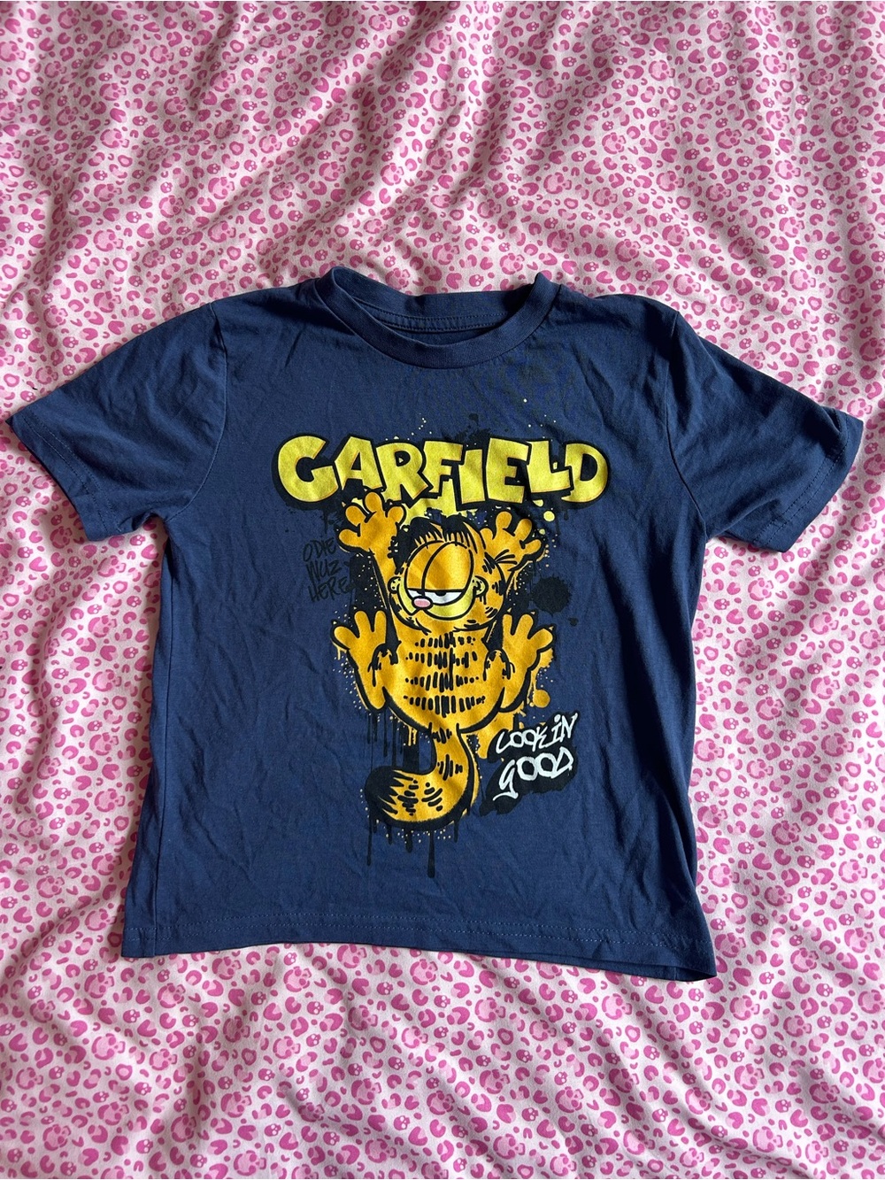 Garfield Graphic Navy Kids/Baby Tee